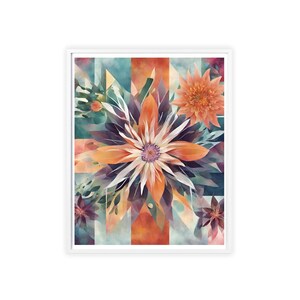 Floral wall art, Abstract wall art, Birthflower Wall art, Wall art for living room and bedroom, wooden framed wall art, Size: 1620 inches image 8