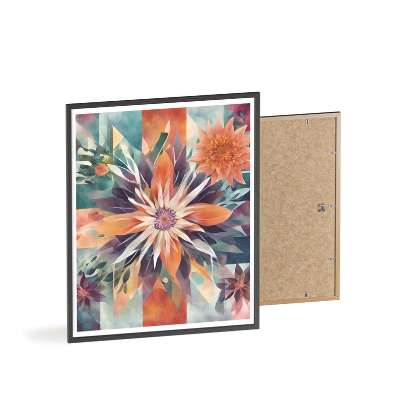 Floral wall art, Abstract wall art, Birthflower Wall art, Wall art for living room and bedroom, wooden framed wall art, Size: 1620 inches image 10