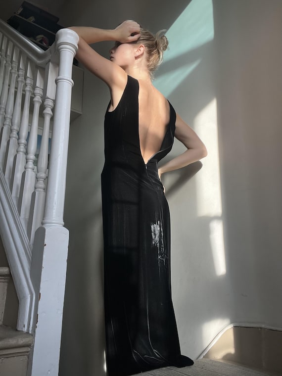 Ralph Lauren Purple Label, Vintage Ralph Lauren Purple Label Velvet Backless Dress