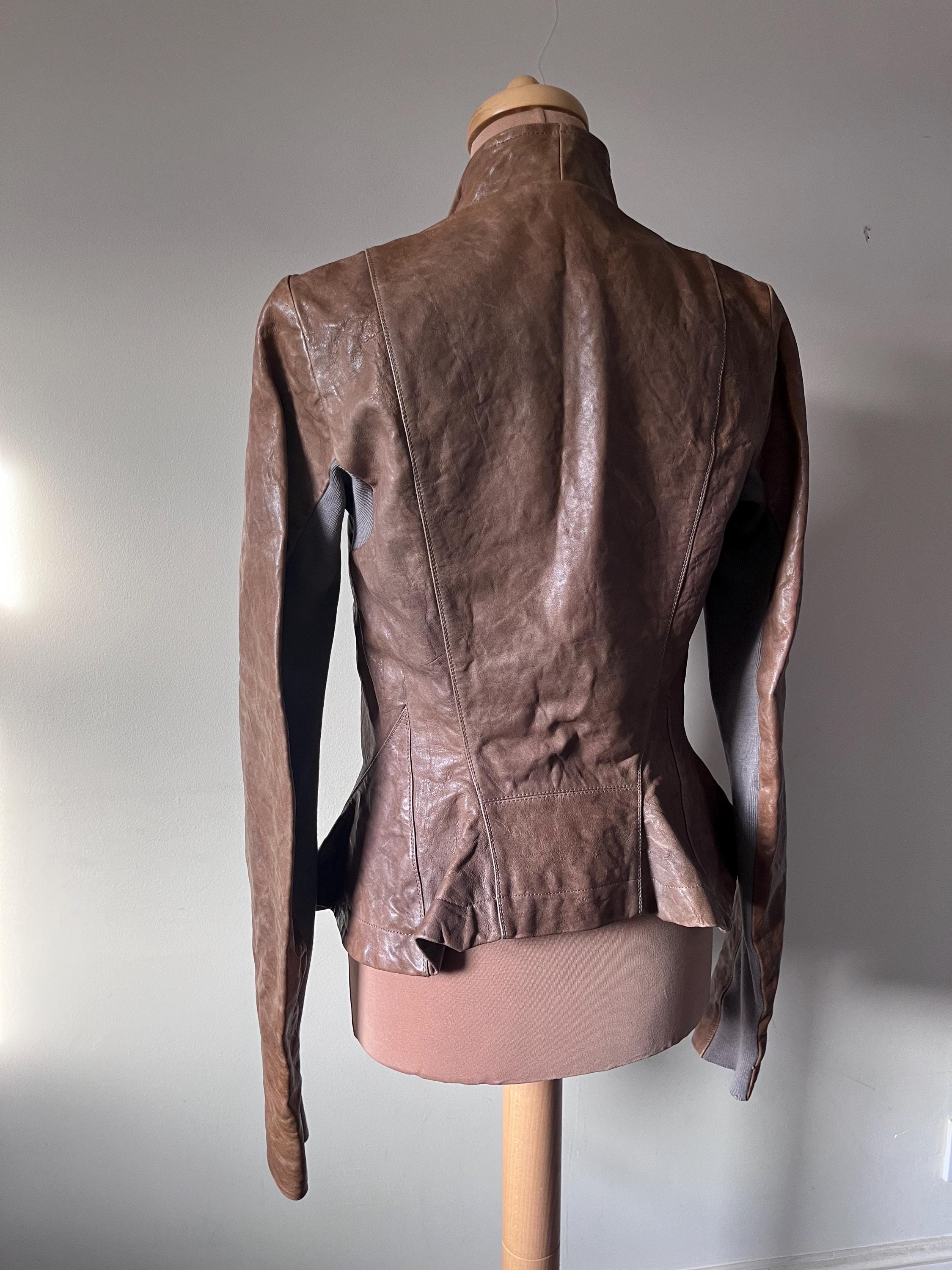ジャケット Rick Owens Structured Leather Jacket RICK OWENS | CROPPED JUMBO BAUHAUS JACKET