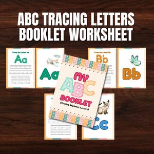 My ABC Tracing Letters Booklet Worksheet, Preschool Handwriting, Lowercase letters, Uppercase letter, alphabet tracing, kindergarten