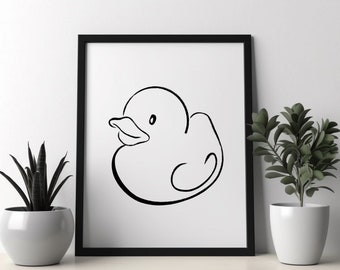 Rubber Duck Wall Art, Printable Art, Art Print, Bathroom Decor, Kids Bathroom Decor, Digital Download, Multiple Sizes