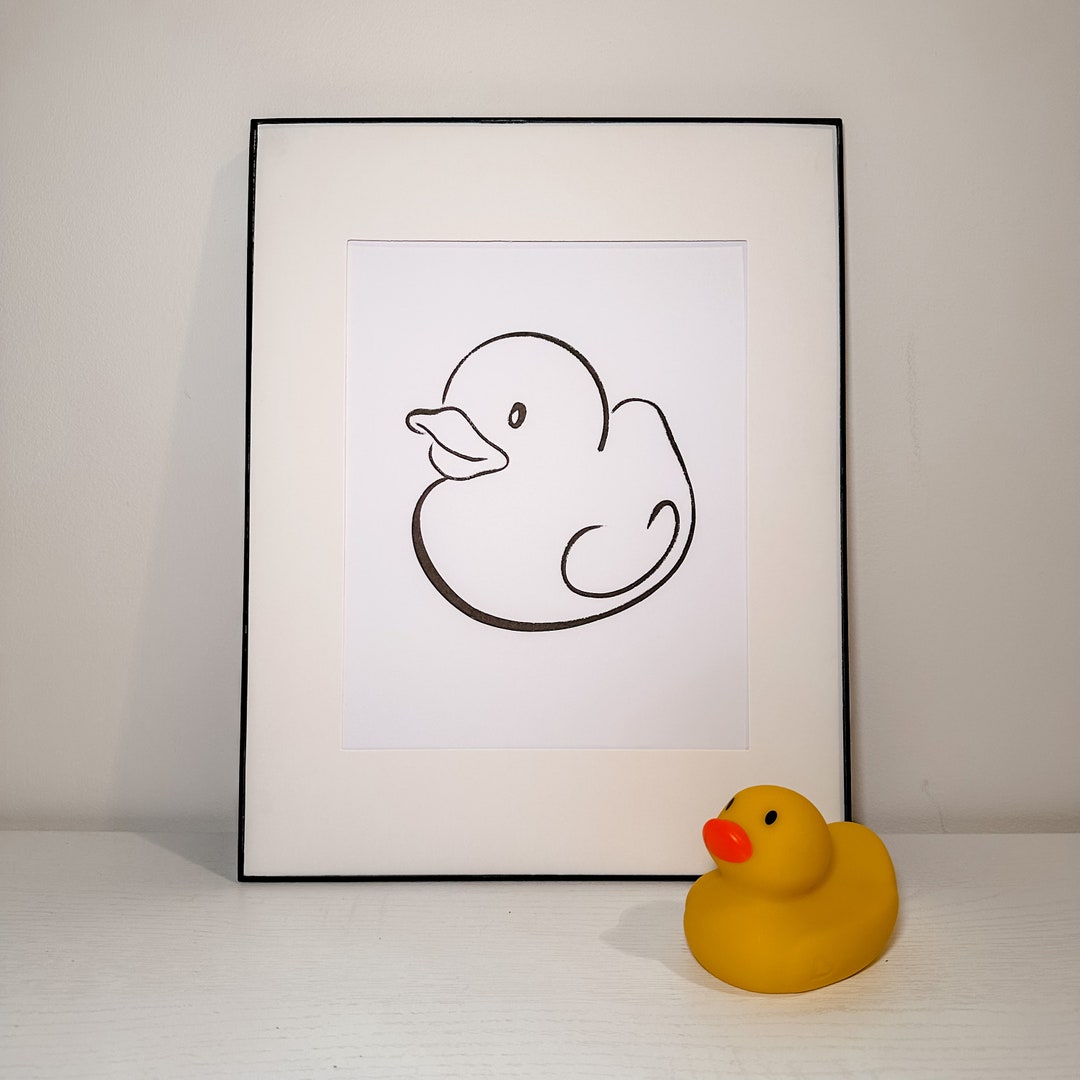 Rubber Duck Wall Art / Simple Art Print / Bathroom Decor Etsy
