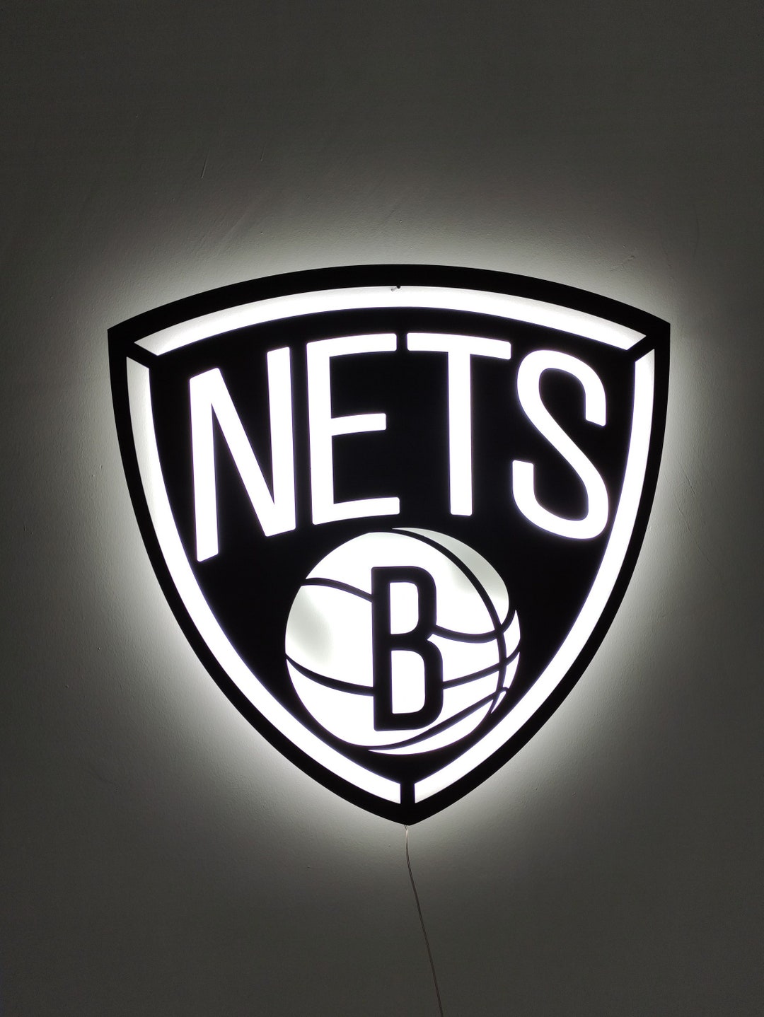 Brooklyn Nets, NBA Team, Nets, Basketball Team Sign, Metal Sign, Led