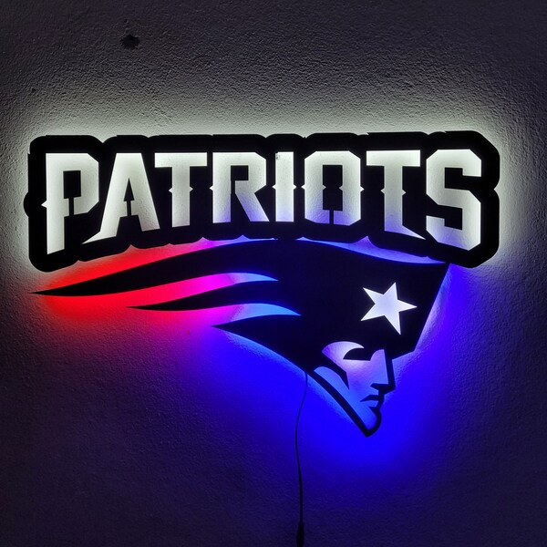 New England Patriots, Metal sign, Led sign, Light sign, Wall decor, Mancave decor, Office decor, Wall art, Manvace decor, Garage sign