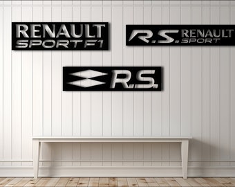 Renault Sport, Renault, voiture française, plaque en métal, plaque de voiture, cadeau pour les amateurs de voiture, oeuvre d'art murale en métal, décoration de garage, décoration de mancave