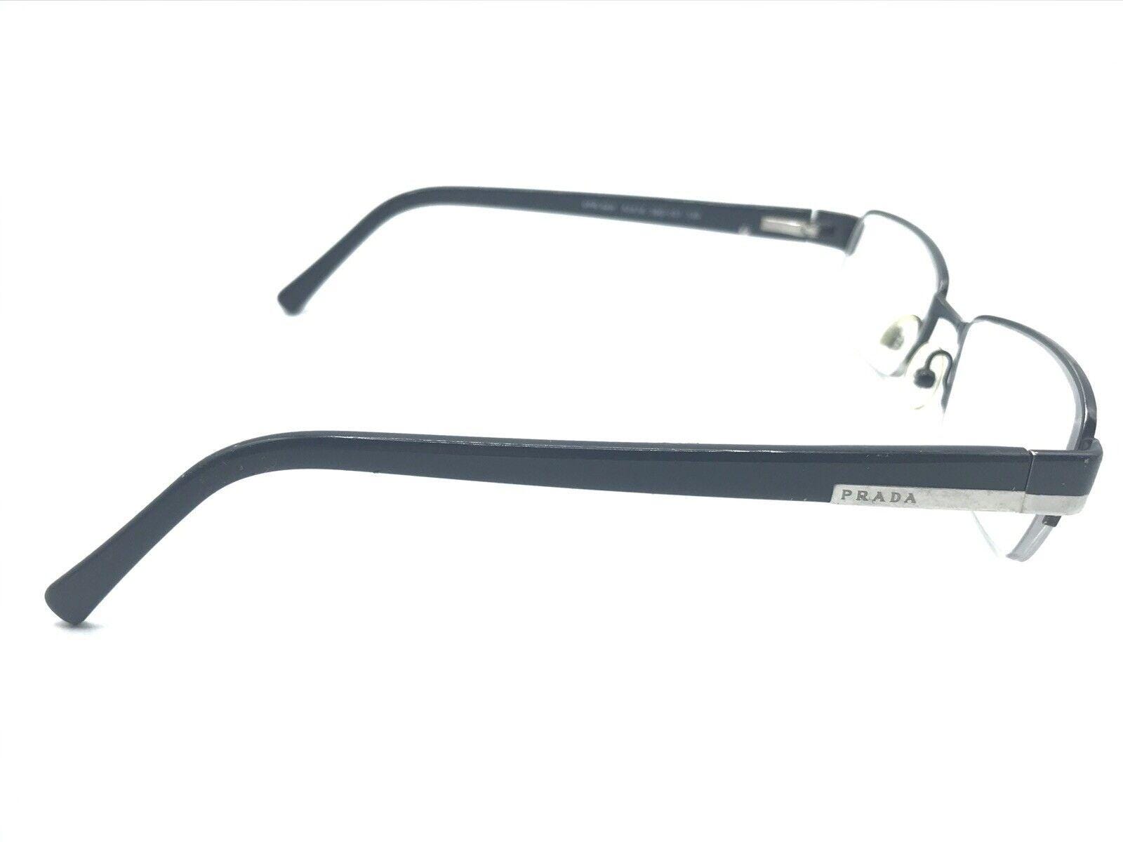 Prada VPR 64H 1BO-1O1 Black Silver Half Rim Eyeglasses Frames 51 