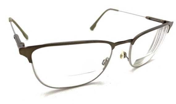 Flexon E1124 310 Green Silver Rectangle Eyeglasse… - image 1