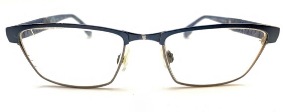Flexon Latitude E1110 412 Blue Rectangle Eyeglass… - image 2