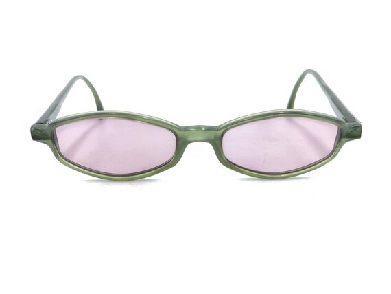Face A Face Translucent Green Oval Eyeglasses Fra… - image 6