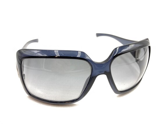 Gucci Translucent Dark Blue Oversize Wrap Sunglasses Gray 