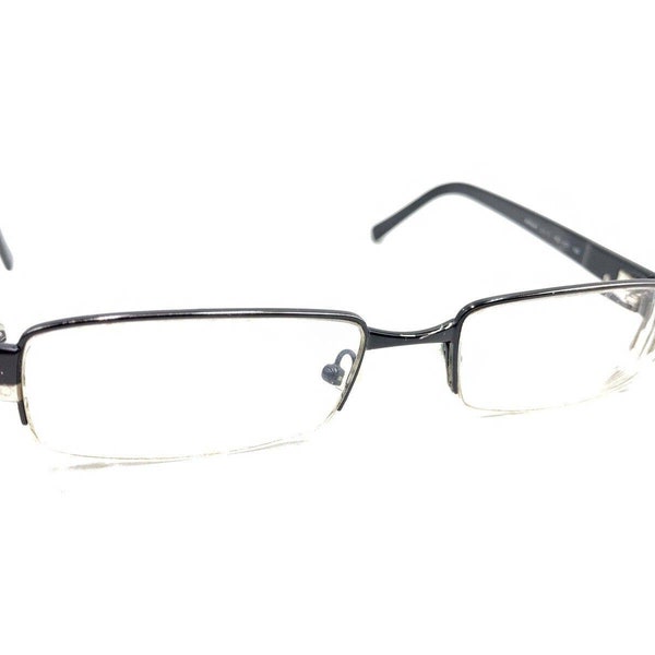 Prada VPR 64H 1BO-1O1 Black Silver Half Rim Eyeglasses Frames 51-18 135 Italy