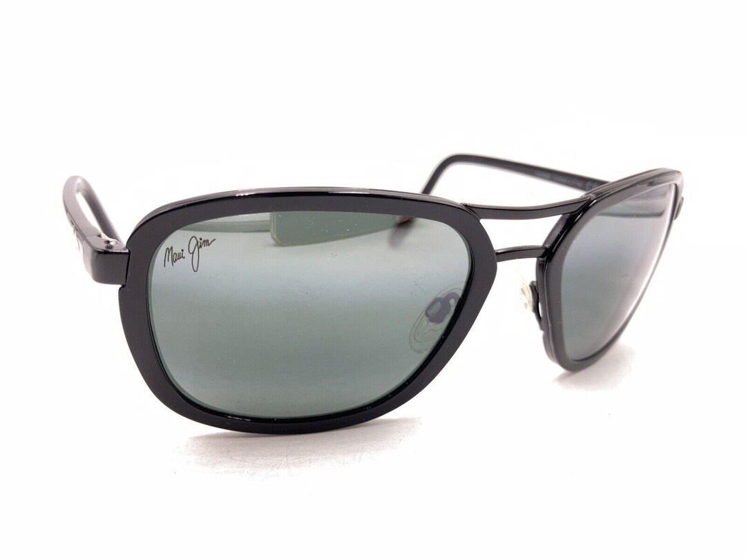 Maui Jim Wanderer MJ 289-02 Black Aviator Sunglasses Gray Lens 58
