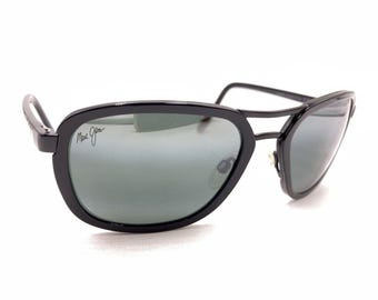 Maui Jim Wanderer MJ 289-02 Black Aviator Sunglasses Gray Lens 58