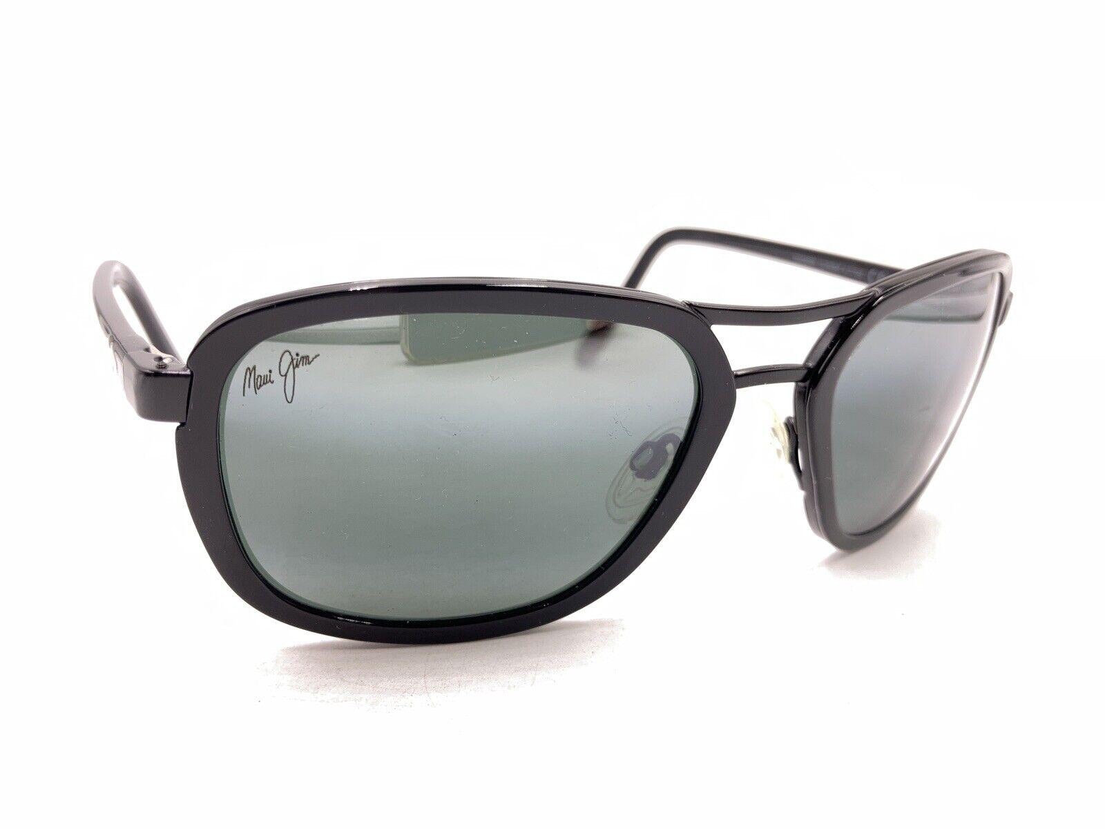 Maui Jim Wanderer MJ 289-02 Black Aviator Sunglasses Gray Lens 58