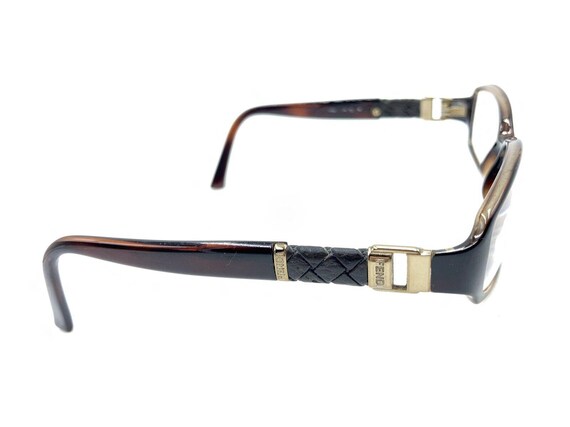 Fendi Cold Insert Brown Tortoise Rectangle Eyegla… - image 4