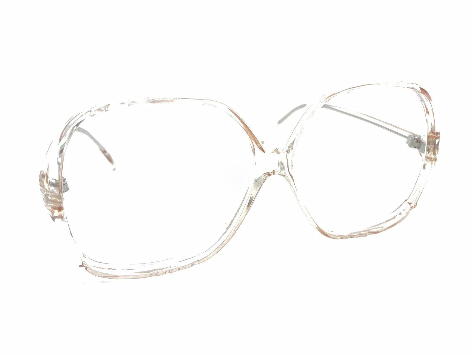 Rare Vintage Oversized Glasses Frames Only - Blu - J17 140 OVERSIZED EXAGGERATED Retro Clear Lens EYE GLASSES Huge XL  main image 3