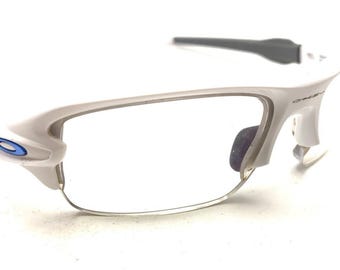 Oakley Flak XS OJ9005-0659 White Gray Half Rim Wrap Sunglasses Frames 59-16 123