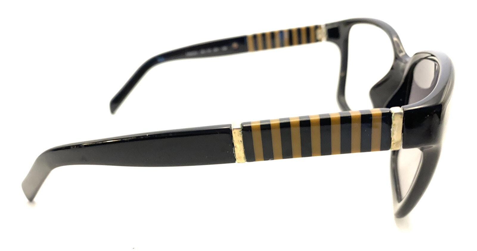 Fendi Sunglasses FS5343 Cat Eye Black Gray Lens Striped FRAMES ONLY 58-16-135 Fendi FS5343 001 Black Beige Butterfly Sunglasses Frames 58  main image 2