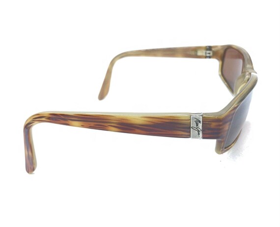 Maui Jim Striped Translucent Brown Rectangle Sung… - image 4