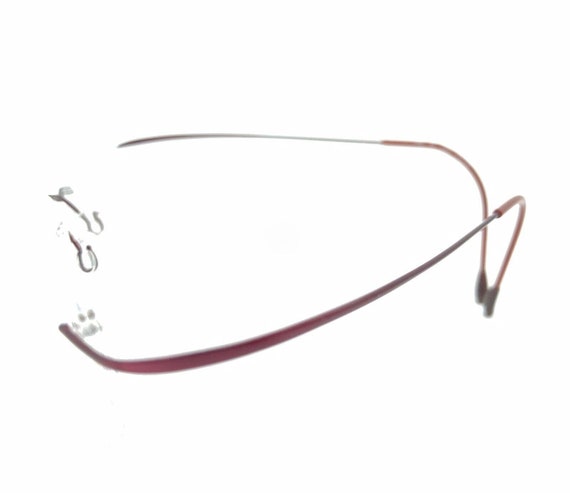 Silhouette 7395 40 6066 Titanium Dark Red Rimless… - image 7