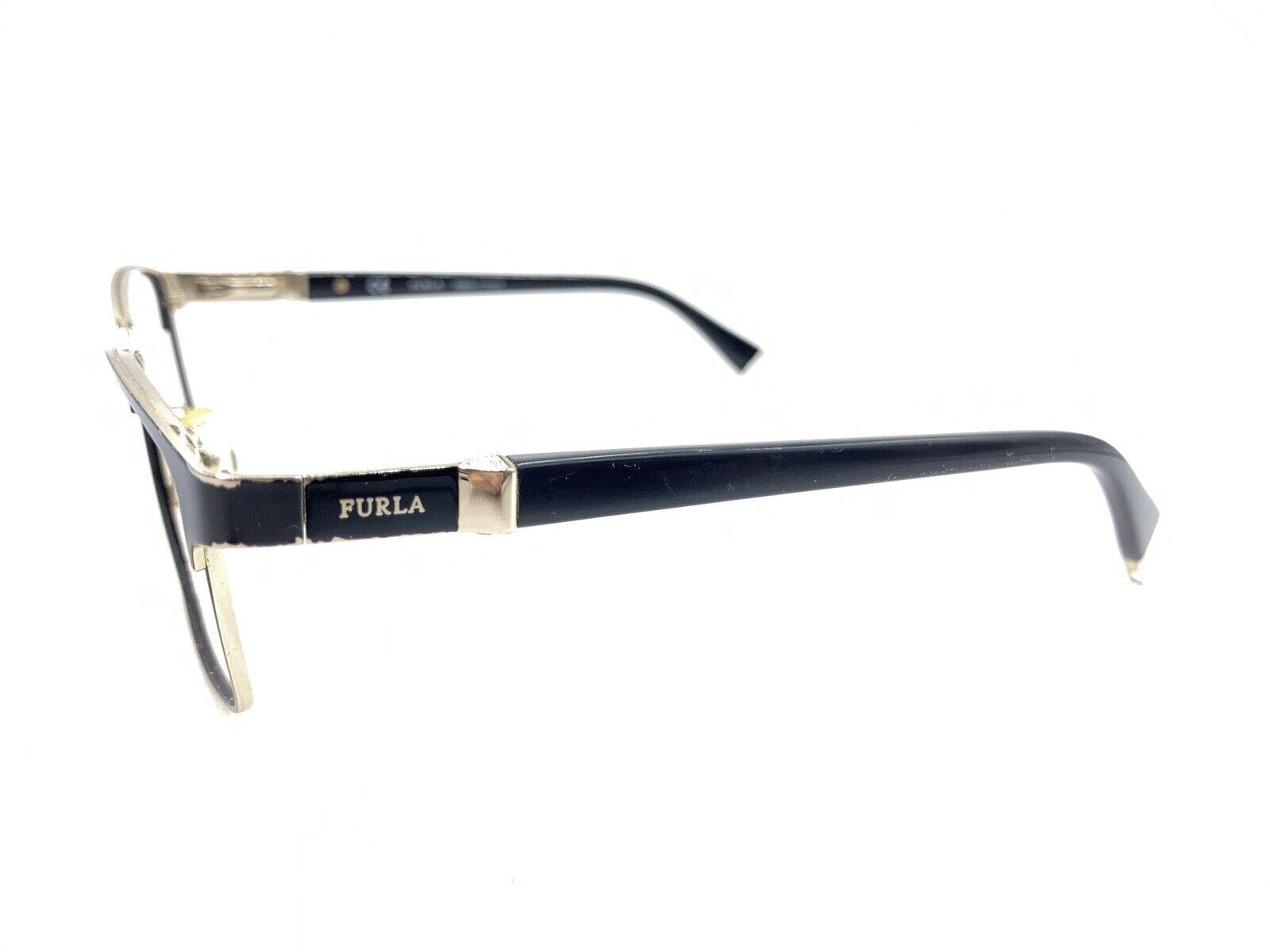 Furla VFU280K Glasses Frames Black Gold Half-Rim 53-15-135 With Case Set Furla VFU280K COL. 0304 Black Gold Eyeglasses Frames 53-15  main image 2