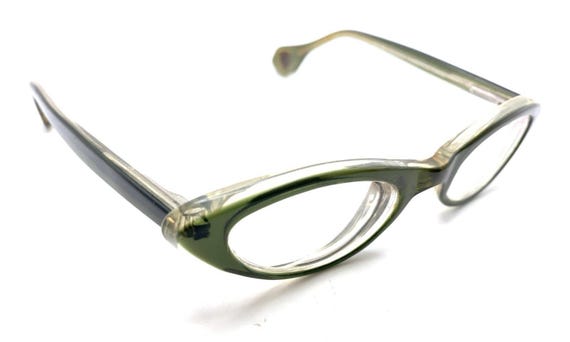 Baba-Loo F3 Vintage Green Cat Eye Eyeglasses Frames 42-18 125 Youth Girls