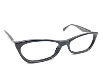 Prada VPR 15P 1AB-1O1 Black Cat Eye Eyeglasses Frames 55-16 135 Italy Designer