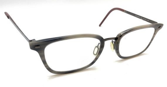 Flexon B2021 021 Gray Maroon Rectangle Eyeglasses… - image 1