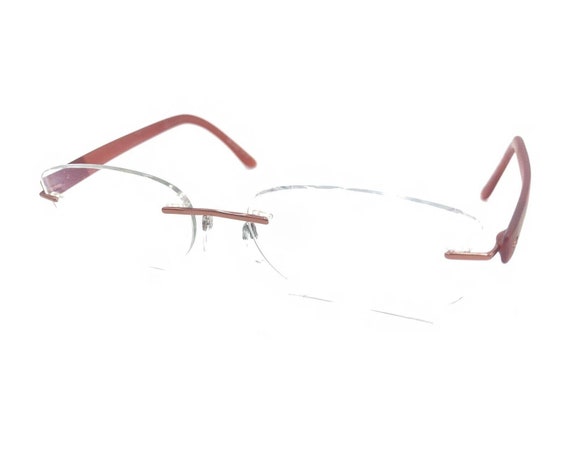 Silhouette 7608 40 6053 Titanium Red Rimless Eyeg… - image 8