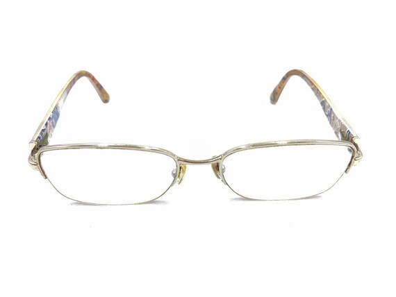 Prada Gold Beige Half Rim Eyeglasses Frames 53-18… - image 2