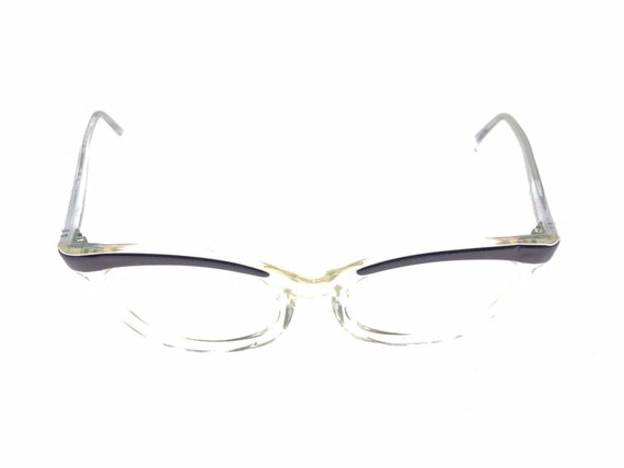 Shuron Vintage Brown Clear Cat Eye Eyeglasses Fra… - image 2