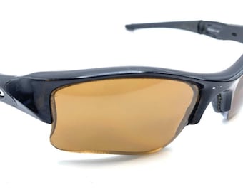 Oakley Flak 03-921 Black Half Rim Wrap Sunglasses Frames 63-14 133 Men Women