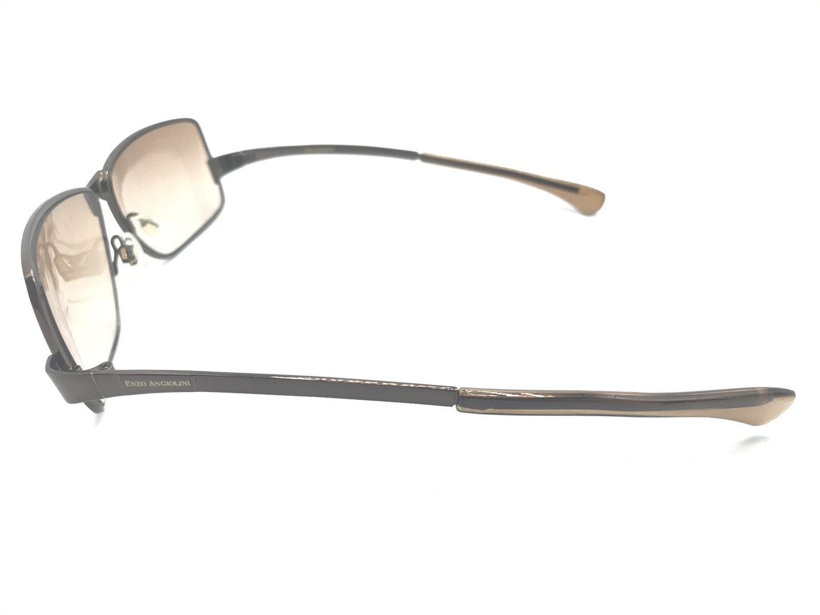 Enzo Angiolini Brown Sunglasses Enzo Angiolini Thin Oval Bronze Metal Designer Sunglasses - Etsy main image 3