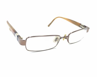 Coach Britany 214 Shiny Tan Brown Metal Rectangular Eyeglasses Frames 50-16 135