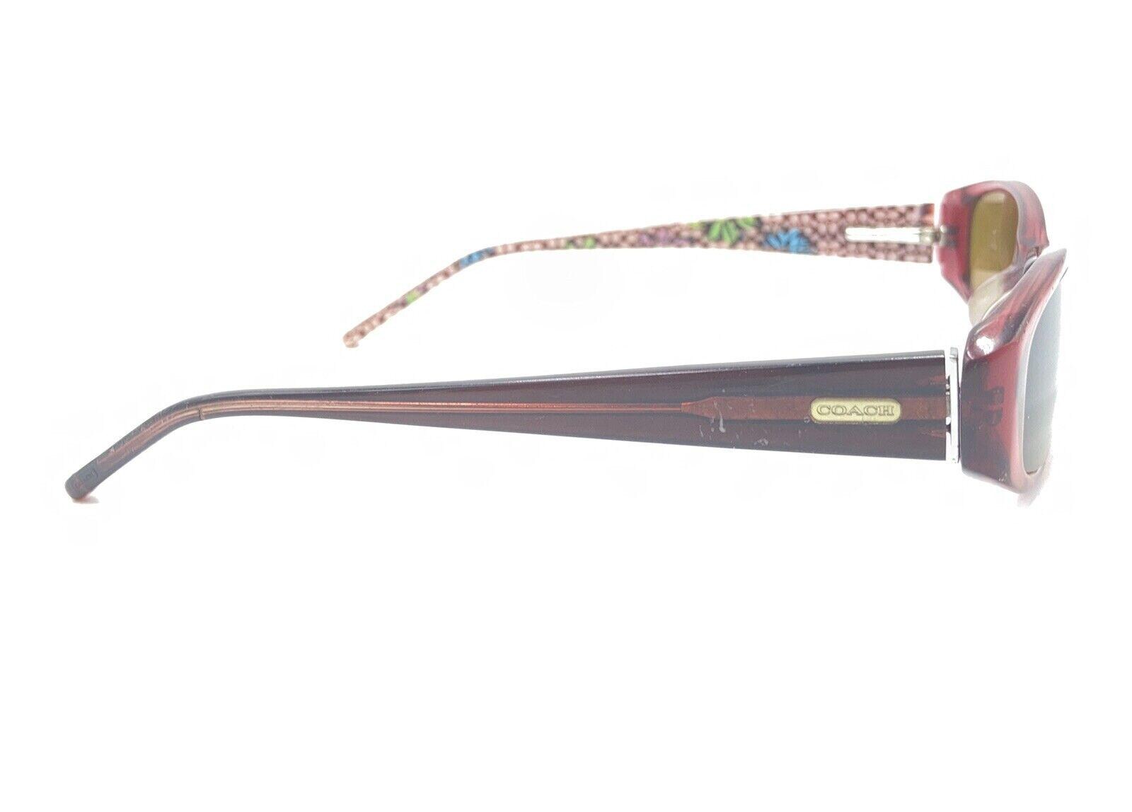 Vintage Y2K 00s Coach New York Stephanie 557 Full Rim Brown Eyeglasses Frames Coach Stephanie 557 Burgundy Pink Rectangular Eyeglasses  main image 4