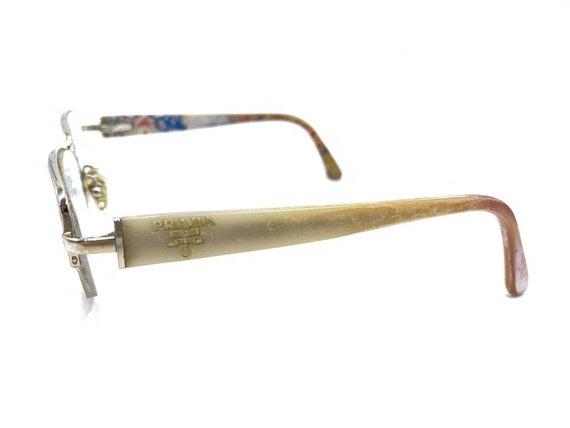 Prada Gold Beige Half Rim Eyeglasses Frames 53-18… - image 7