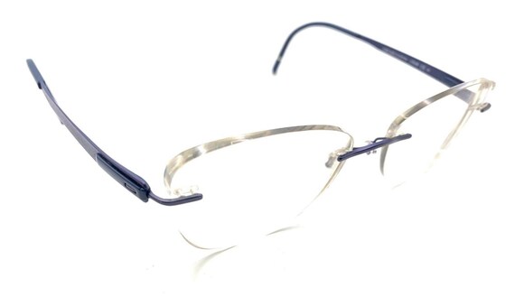 Silhouette 5555 70 4540 Titanium Blue Rimless Eyeglasses 