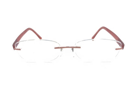 Silhouette 7608 40 6053 Titanium Red Rimless Eyeg… - image 6