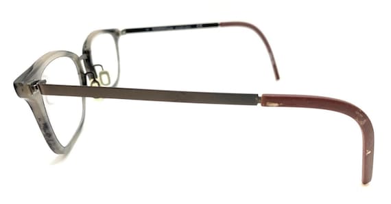 Flexon B2021 021 Gray Maroon Rectangle Eyeglasses… - image 7
