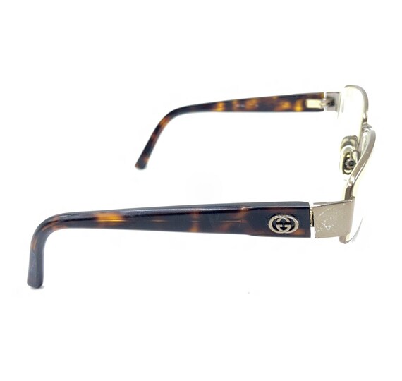 Gucci Gold Brown Tortoise Rectangle Eyeglasses Fr… - image 4
