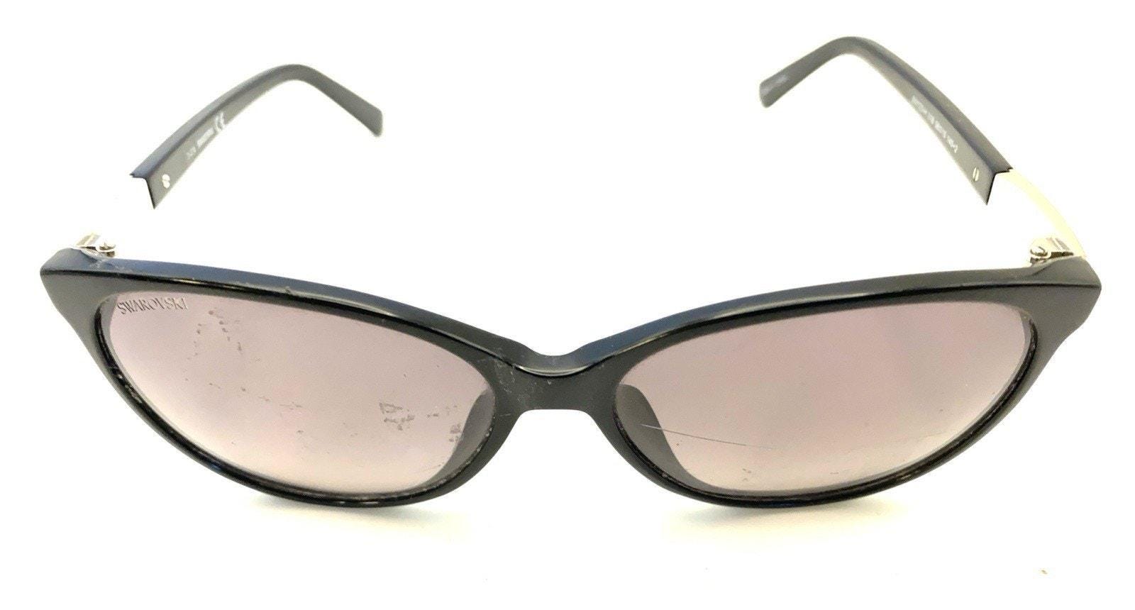 Authentic Swarovski Cat Eye Sunglasses Women SW123-H 01B 58 Black frame Swarovski SW 123-H 01B Black Oversized Sunglasses Black Lens  main image 3