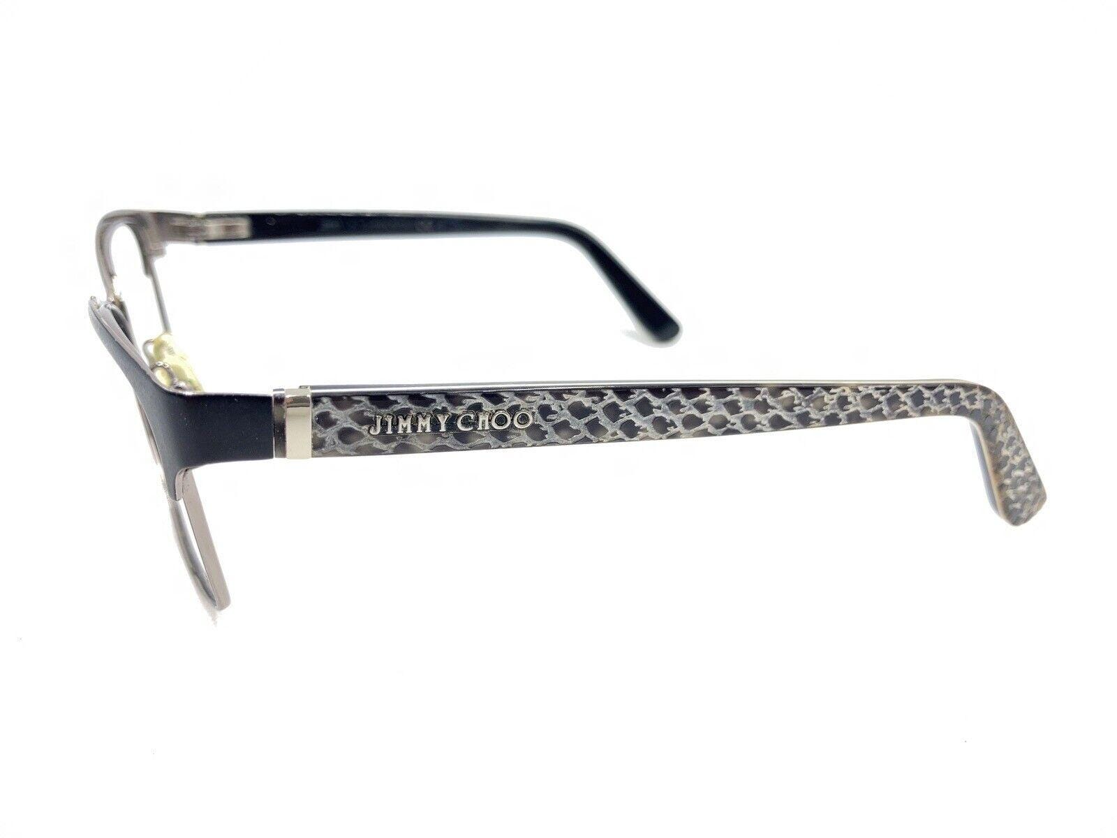 Jimmy Choo 99 6UO Black Silver Snake Skin Eyeglasses Frames 