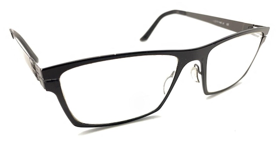 Prodesign Denmark Black Metal Rectangle Eyeglasse… - image 1