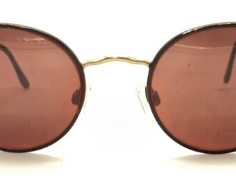 Sergio Tacchini ST 1005 Black Gold Round Sunglasses Frames  display picture 1