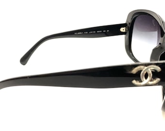 Chanel 5183 C.501/3c Black Oversized Wrap Sunglasses Black Lens 59