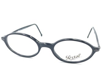 Persol 2564-V Montures de lunettes ovales noires brillantes 48-19 140 NOUVEAU Italie
