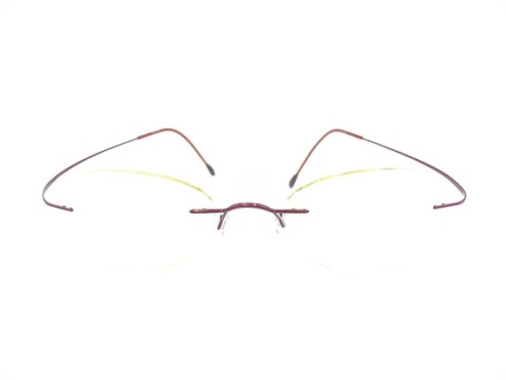 Silhouette M7395 Titanium Dark Red Rimless Eyegla… - image 6