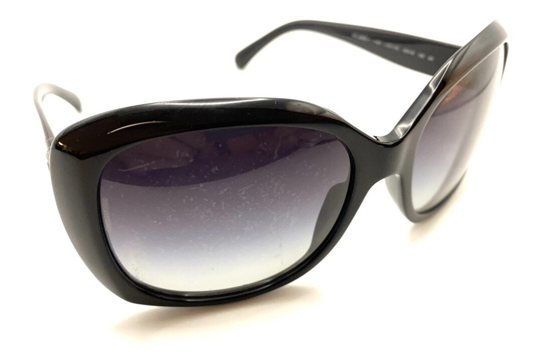 Chanel 5183 C.501/3c Black Oversized Wrap Sunglasses Black