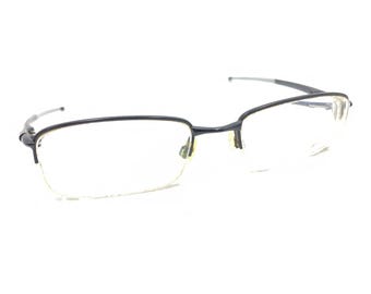 Oakley Black Gray Metal Half Rim Eyeglasses Frames 54-19 140 Designer Men Women